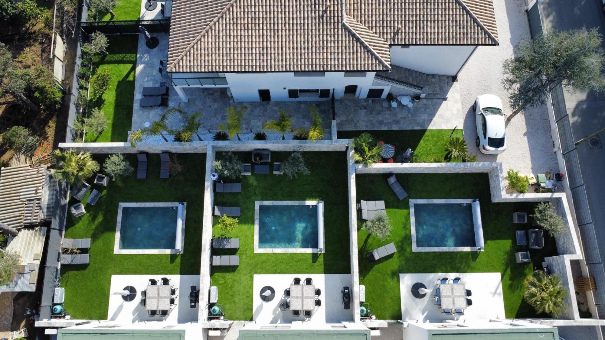 Etoile Du Berger Saint Aygulf 3 Villas Et 4 Appartements Jardin Individuel Et Piscine Chauffee En Saison - La Mer Et Les Plages 450 M Εξωτερικό φωτογραφία